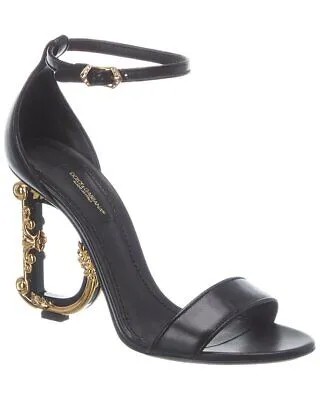 Dolce - Gabbana Женские кожаные босоножки на каблуке черные 36