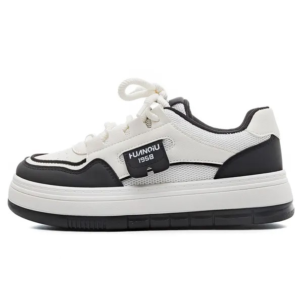 Кроссовки HUANQIU Skateboarding Shoes Women's Low-top Black, белый/черный