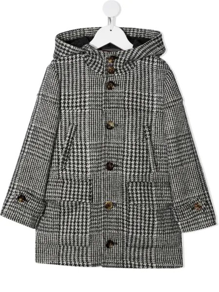 Brunello Cucinelli Kids пальто в ломаную клетку
