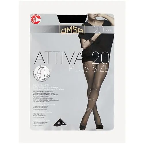 Колготки Omsa Attiva Plus Size, 20 den, размер 6, черный