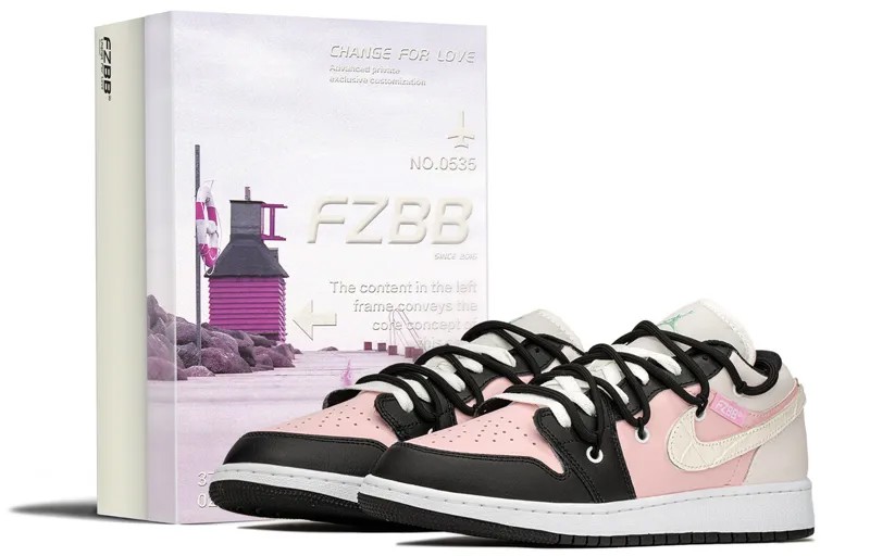 Кроссовки Air Jordan 1 Vintage Basketball Shoes Women's Low-top Beige/Pink, белый/фиолетовый
