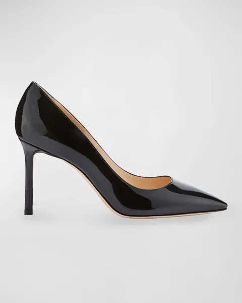 Патентованные туфли Romy с острым носком, 85 мм Jimmy Choo, цвет Black
