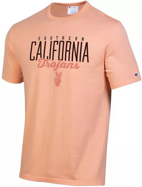 Мужская футболка из джерси персикового цвета Champion USC Trojans в винтажном стиле