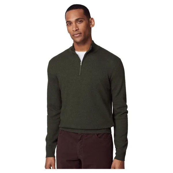 Свитер Hackett Merino Half Zip, зеленый