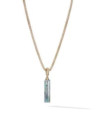 David Yurman 18kt yellow gold Amulets labradorite barrel pendant