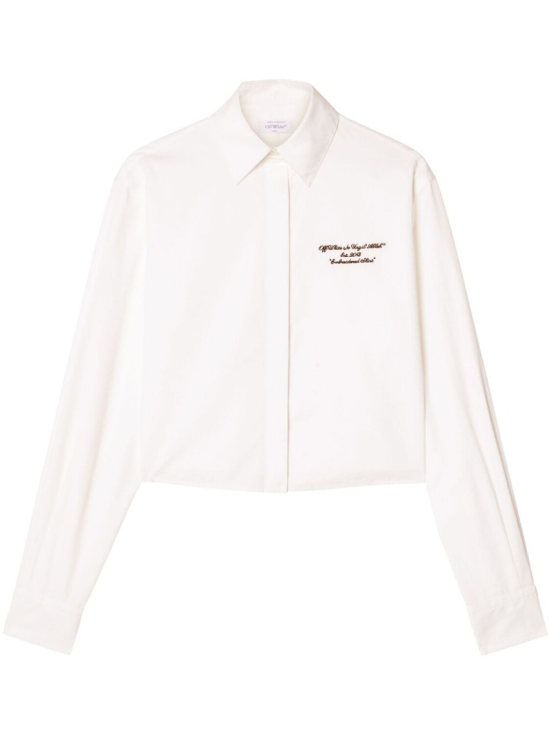 Поплиновая рубашка с вышивкой Off-White, белый