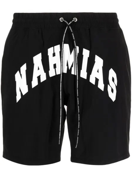 Спортивные шорты с кулиской и логотипом Nahmias, черный