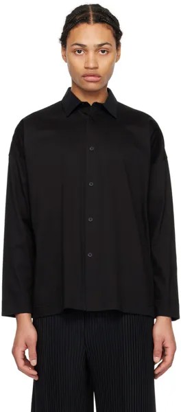 Черная рубашка с рукавом «летучая мышь» Homme Plisse Issey Miyake