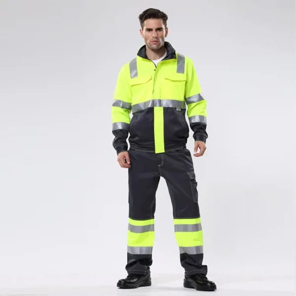 Рабочая одежда, костюм, защитная куртка, светоотражающие рабочие брюки, Мужская Рабочая одежда с отражающими лентами 3м