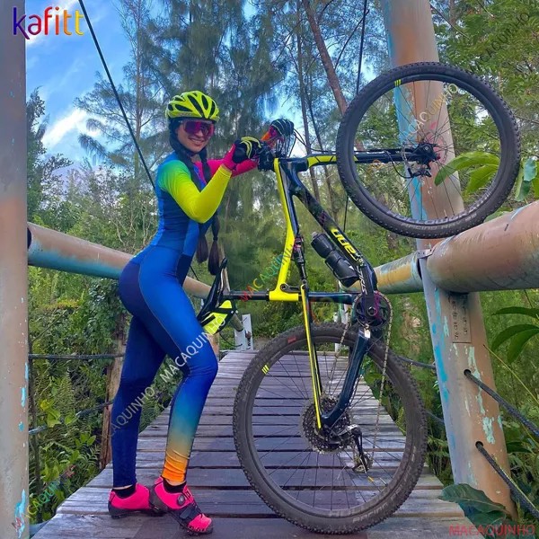 Синий женский костюм одежды для велоспорта 2022 бразильский комбинезон зимний тонкий комбинезон с длинным рукавом с гелевым Macaquinho Ciclismo