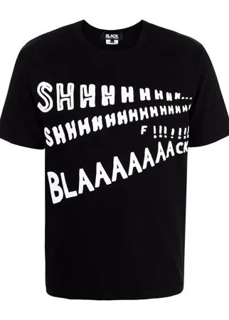 Black Comme Des Garçons футболка с надписью и круглым вырезом