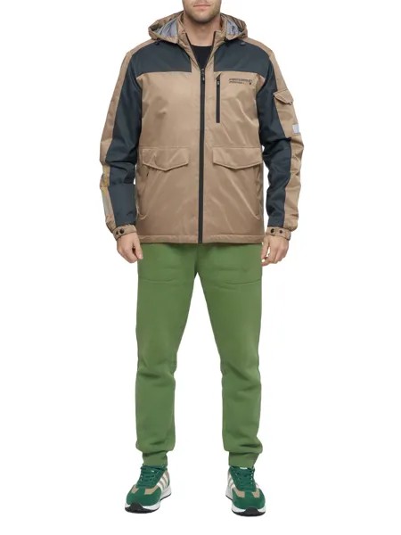 Спортивная куртка мужская NoBrand AD8816 бежевая 48 RU