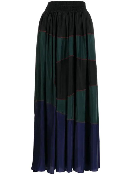Kolor pleated colour-block skirt