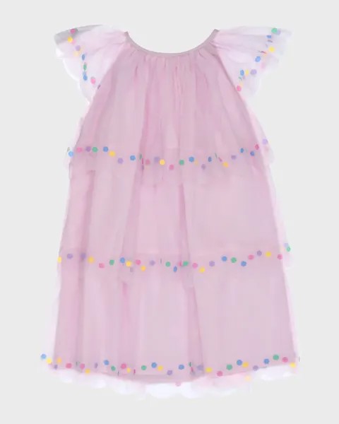 Платье из тюля для девочек в горошек, размер 4–12 Stella McCartney Kids, цвет Pink