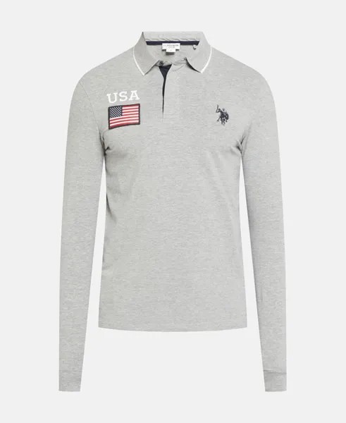 Рубашка-поло с длинными рукавами U.S. Polo Assn., цвет Medium Grey