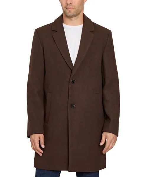 Мужское однобортное пальто на двух пуговицах Sam Edelman, коричневый