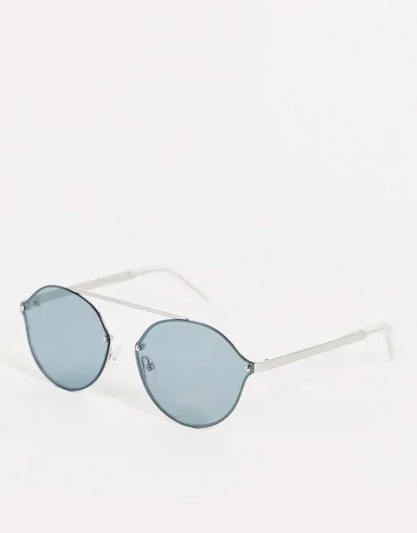 Посеребренные солнцезащитные очки Pilgrim Zadie-Голубой
