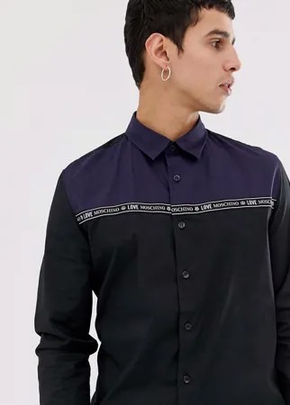 Рубашка со вставками Love Moschino-Черный