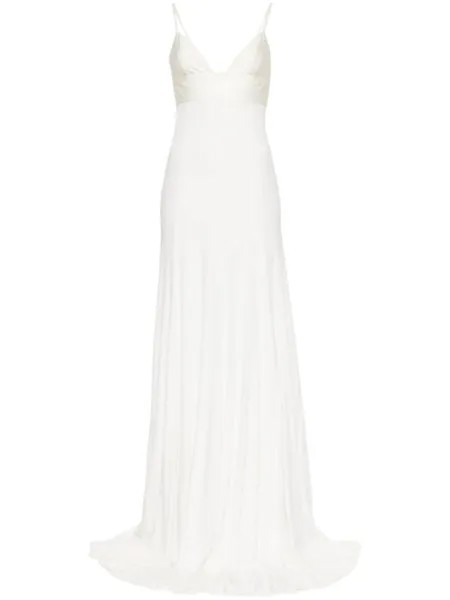 Jacquemus платье макси La Robe Spallina, нейтральный цвет