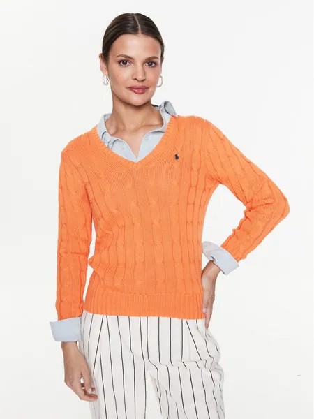 Облегающий свитер Polo Ralph Lauren, оранжевый