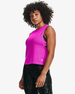 Женская розовая футболка для тренинга Under Armour HeatGear Muscle Mesh