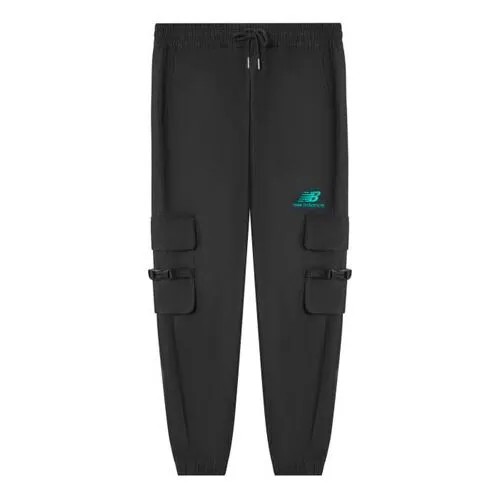 Спортивные брюки карго с принтом логотипа New Balance, черный