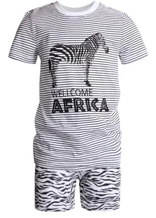 Пижама НОАТЕКС+ для девочки: футболка и шорты, черно-белая
