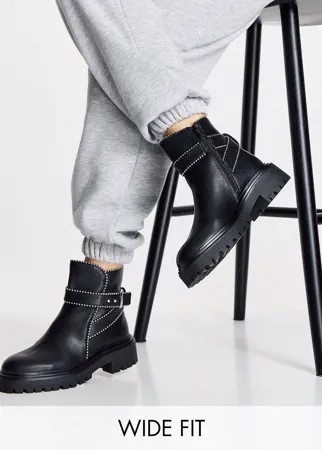Черные массивные ботинки с пряжкой ASOS DESIGN Alani-Черный цвет
