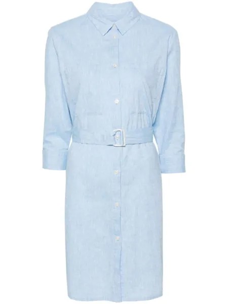 Мини-платье-рубашка с поясом Woolrich, синий