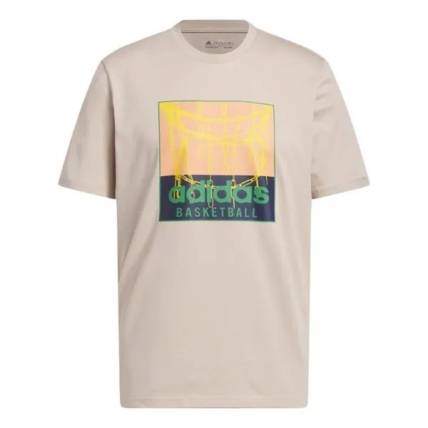 Футболка adidas Chain Net Basketball Graphic T-shirt 'Wonder Taupe', цвет wonder taupe s23