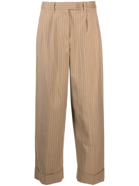 Rag & bone брюки Marianne в тонкую полоску, коричневый