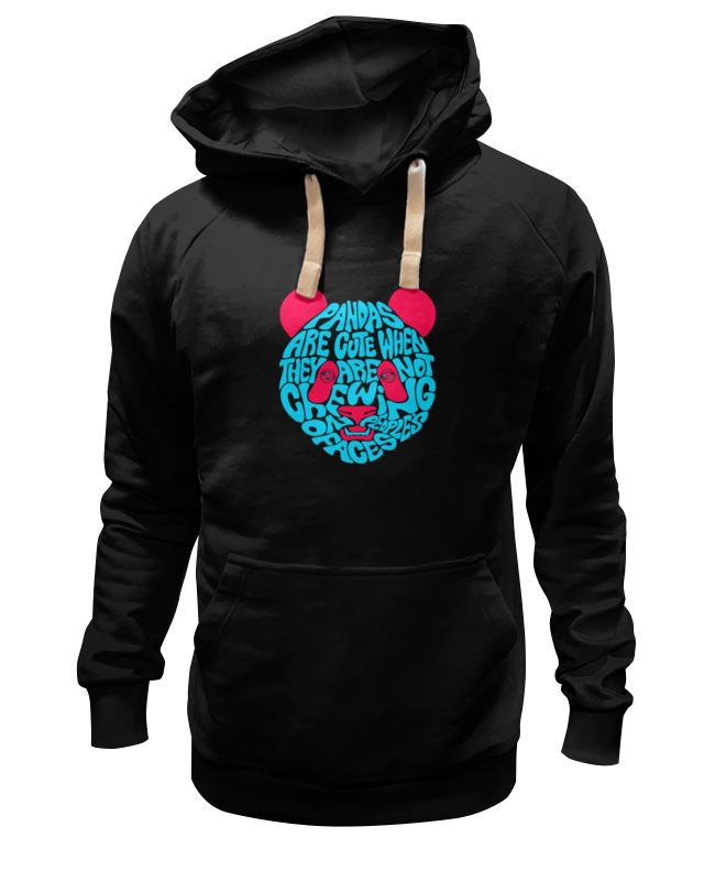 Худи Printio Панда черное 3XL