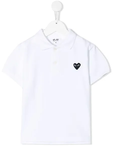 Comme Des Garçons Play Kids рубашка поло с аппликацией логотипа