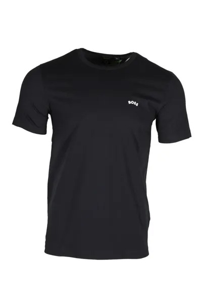 HUGO BOSS Tee Curved Мужская футболка с круглым вырезом темно-синего цвета 50469045 402
