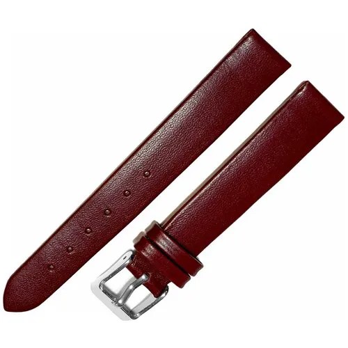 Ремешок 1403-01-6-2 Classic Бордовый кожаный ремень 14 мм для часов наручных из натуральной кожи женский гладкий матовый