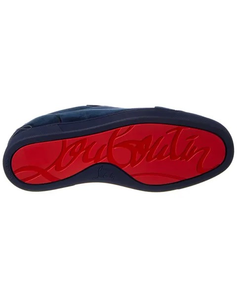 Замшевые кроссовки Christian Louboutin Fun Louis Junior, синий