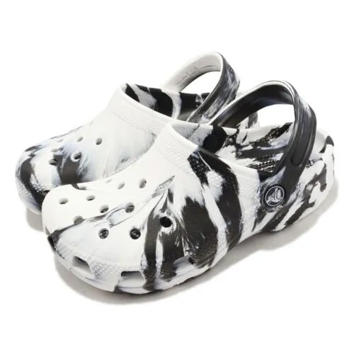 Crocs Classic Marbled Clog K Black White Slip On Kids Preschool Sandal 207464066