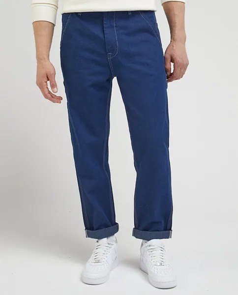 Мужские брюки свободного кроя с пятью карманами синего цвета Lee, синий
