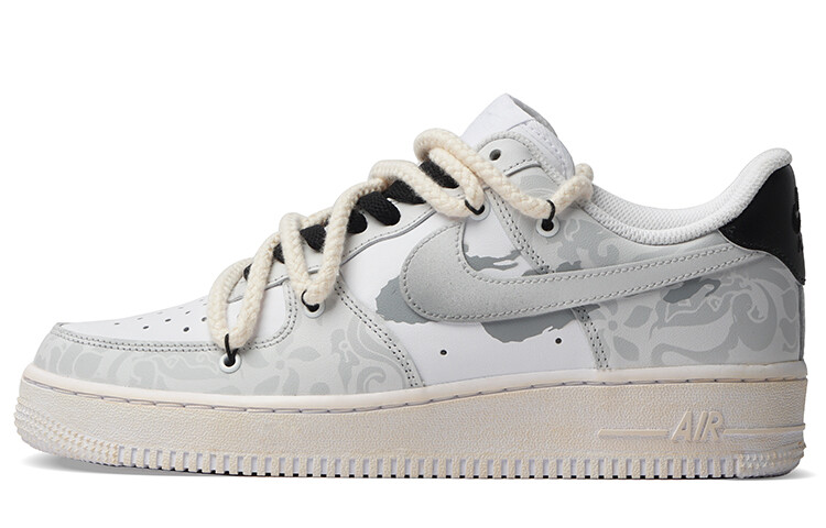 Кроссовки Nike Air Force 1 Skateboarding Shoes Women's Low-top Grey/white, серый/белый
