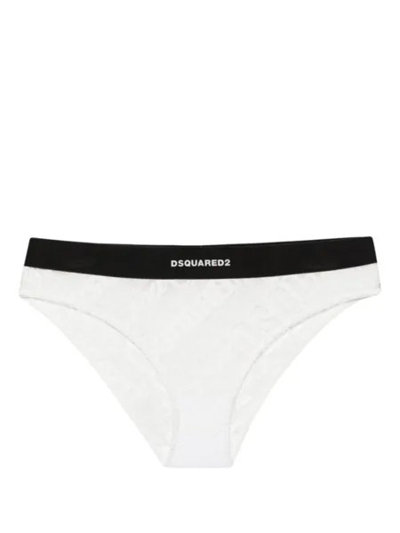 Dsquared2 кружевные трусы-брифы с логотипом, белый