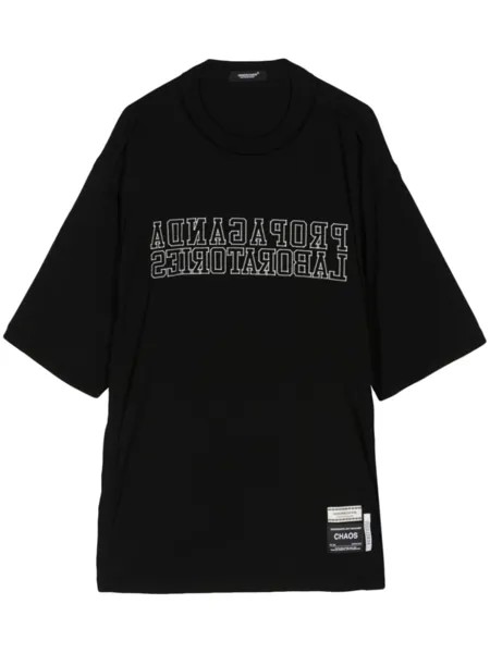 Undercover футболка с вышитой надписью, черный