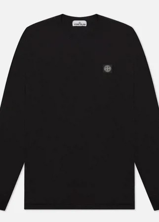 Мужской лонгслив Stone Island Patch Program Crew Neck, цвет чёрный, размер XXL
