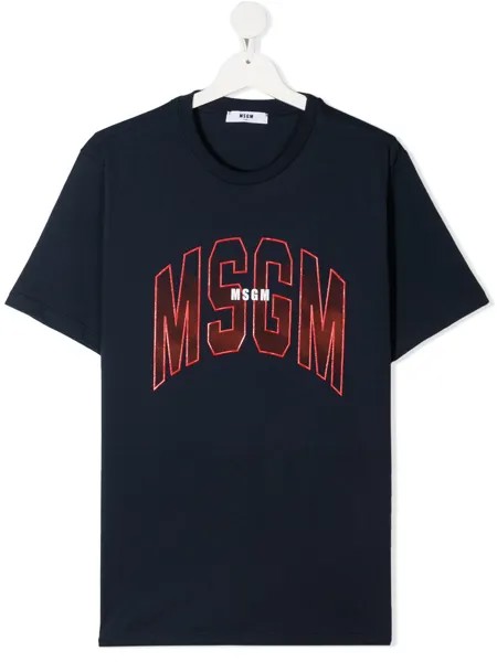 MSGM Kids футболка College с логотипом