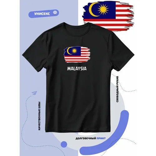 Футболка с флагом Малайзии-Malaysia, размер XS, черный