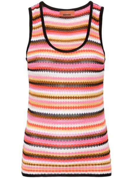 Missoni полосатый топ в рубчик, розовый