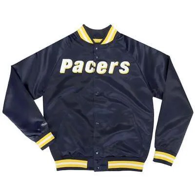 Легкая атласная куртка Mitchell - Ness мужская синяя повседневная спортивная верхняя одежда STJ