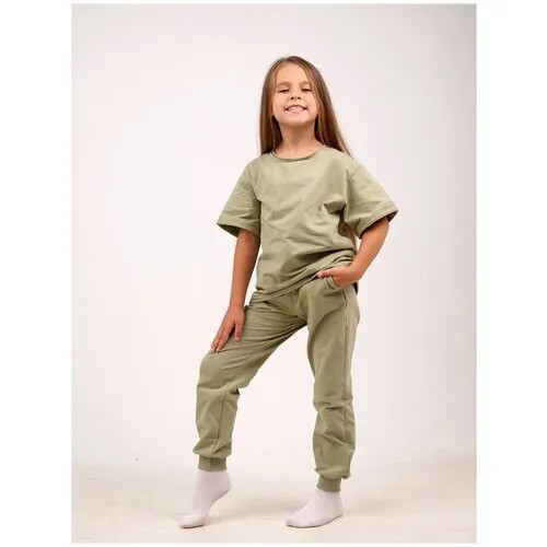 Брюки FLOREM for kids, размер 104, хаки