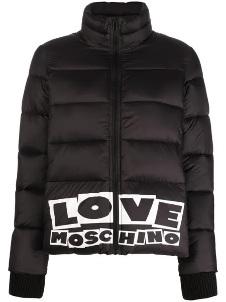 Love Moschino пуховик с логотипом, черный