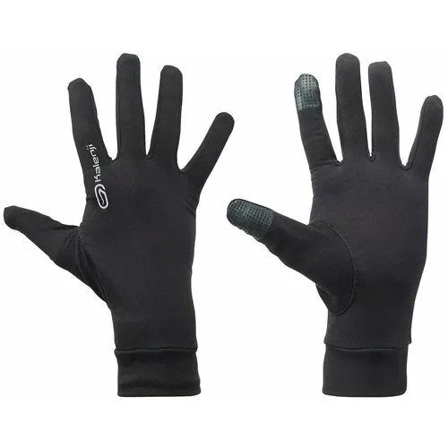 Перчатки тактильные для бега черные размер XL KALENJI X Decathlon