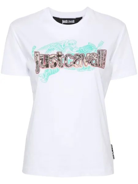 Just Cavalli футболка с логотипом, белый